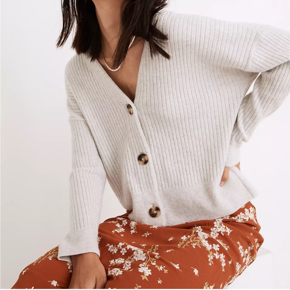 Madewell Cameron Ribbed Cardigan in Coziest Yarn